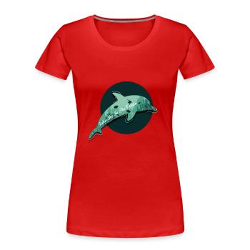 Take Me to The Ocean Dolphin Dolphin Summer Beach - Women's Premium Organic T-Shirt - red - Front - Mia (176cm)