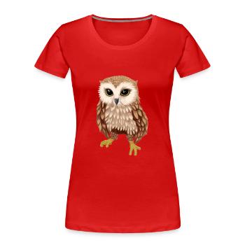 Eule Wildtiere Waldtiere Eulen Zoologie Nachtaktiv - Frauen Premium Bio T-Shirt - Rot - Vorne - Mia (176cm)
