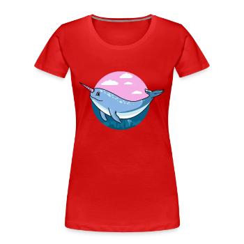 Narwhal, narwhal animal, narwhal narwhales - Women's Premium Organic T-Shirt - red - Front - Mia (176cm)