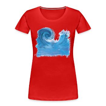 Graphiques Wave - T-shirt bio Premium Femme - rouge - Devant - Mia (176cm)