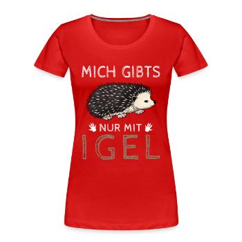 Lustiges Afrikanischer Weißbauchigel Igel Kostüm - Frauen Premium Bio T-Shirt - Rot - Vorne - Mia (176cm)