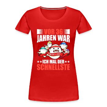 36 Jahren War Ich Der Schnellste Geburtstag - Frauen Premium Bio T-Shirt - Rot - Vorne - Mia (176cm)