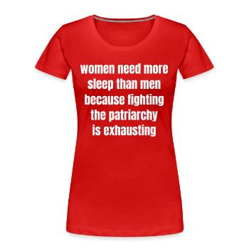 sayings activism justice radical second  - Women's Premium Organic T-Shirt - red - Front - Mia (176cm)