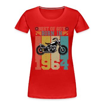 Best Of The 60's Geboren 1964 Vintage Motorrad - Frauen Premium Bio T-Shirt - Rot - Vorne - Mia (176cm)