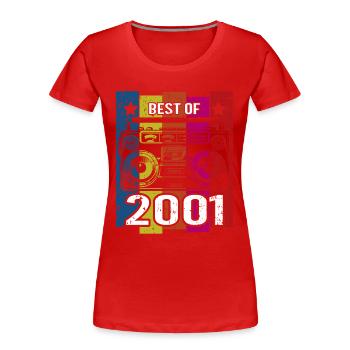 Best Of 2001 Stereo Radio Kassettenspieler - Frauen Premium Bio T-Shirt - Rot - Vorne - Mia (176cm)