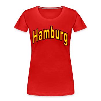 Hambourg - T-shirt bio Premium Femme - rouge - Devant - Mia (176cm)