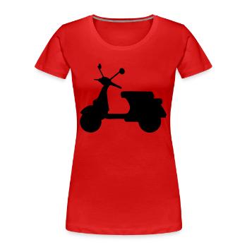 Motorroller - Frauen Premium Bio T-Shirt - Rot - Vorne - Mia (176cm)