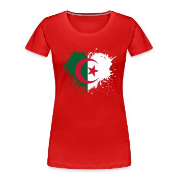 Coeur drapeau algerie - T-shirt bio Premium Femme - rouge - Devant - Mia (176cm)
