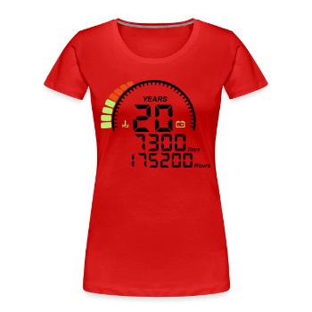 Geburtstagszähler Jahre Jahre 20 Jahre - Frauen Premium Bio T-Shirt - Rot - Vorne - Mia (176cm)