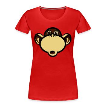 Amusant drôle de singe stupide - T-shirt bio Premium Femme - rouge - Devant - Mia (176cm)