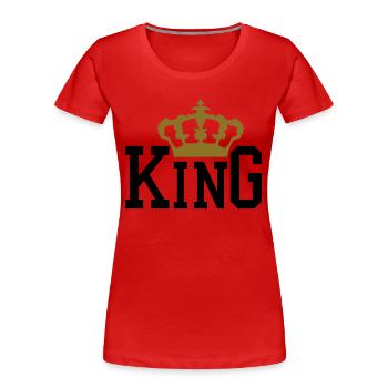 la conception de la couronne roi textlogo refroidi - T-shirt bio Premium Femme - rouge - Devant - Mia (176cm)