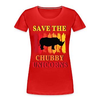 Rhino Rhinos Afrike Animals protect animal welfare - Women's Premium Organic T-Shirt - red - Front - Mia (176cm)