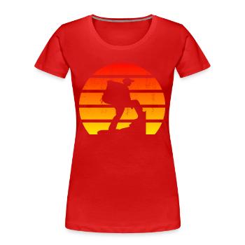 Randonnée Randonnée Montagnes Alpinisme Montagnes - T-shirt bio Premium Femme - rouge - Devant - Mia (176cm)