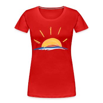 sonne untergang meer symbol sonnenaufgang - Frauen Premium Bio T-Shirt - Rot - Vorne - Mia (176cm)