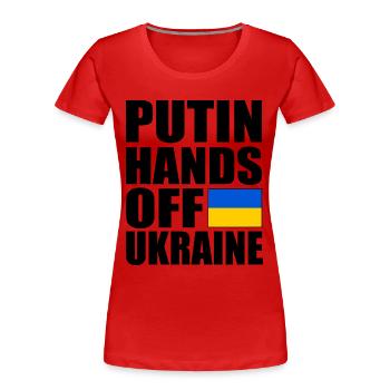 Putin hands off ukraine - Frauen Premium Bio T-Shirt - Rot - Vorne - Mia (176cm)