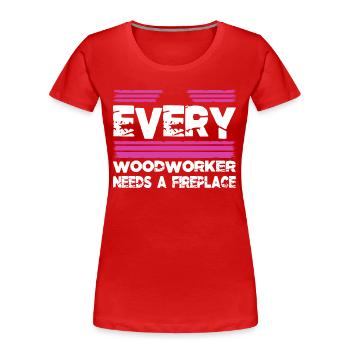 bingo salle tshirts construction charpentier - T-shirt bio Premium Femme - rouge - Devant - Mia (176cm)
