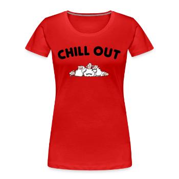 Chill Out Sheep - T-shirt bio Premium Femme - rouge - Devant - Mia (176cm)
