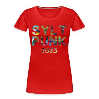 sylt punk,punk,punks,sylt,graffiti - Frauen Premium Bio T-Shirt - Rot - Vorne - Mia (176cm)