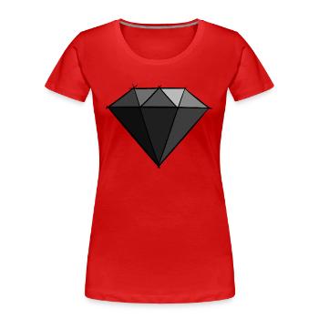 Edelsteine: Schwarzer Diamant Zeichnung / Symbol. - Frauen Premium Bio T-Shirt - Rot - Vorne - Mia (176cm)
