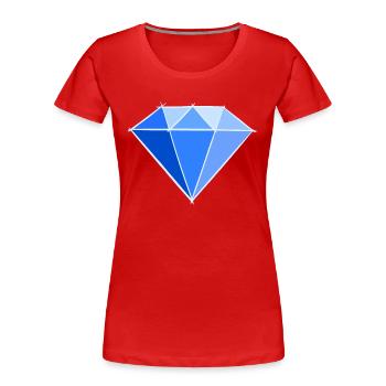Edelsteine: Saphir Zeichnung / Symbol. Juwel. - Frauen Premium Bio T-Shirt - Rot - Vorne - Mia (176cm)