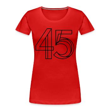 45 - Frauen Premium Bio T-Shirt - Rot - Vorne - Mia (176cm)