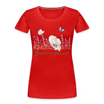 Summer in Provence - Frauen Premium Bio T-Shirt - Rot - Vorne - Mia (176cm)