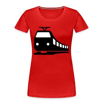 Zug - Frauen Premium Bio T-Shirt - Rot - Vorne - Mia (176cm)