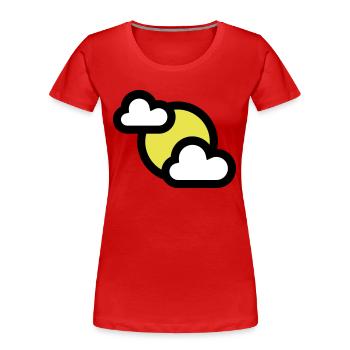 Weather icon or icon partially covered - Women's Premium Organic T-Shirt - red - Front - Mia (176cm)