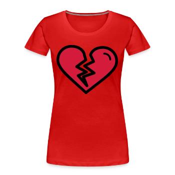 Broken heart, heartache sadly in love - Women's Premium Organic T-Shirt - red - Front - Mia (176cm)