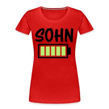 Sohn - Akku - Frauen Premium Bio T-Shirt - Rot - Vorne - Mia (176cm)