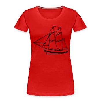 sail sailing ship old ship - Women's Premium Organic T-Shirt - red - Front - Mia (176cm)