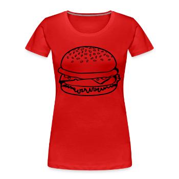 fast food hamburger - Frauen Premium Bio T-Shirt - Rot - Vorne - Mia (176cm)