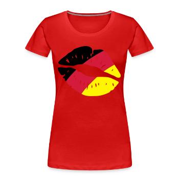 germany kiss lips - Frauen Premium Bio T-Shirt - Rot - Vorne - Mia (176cm)