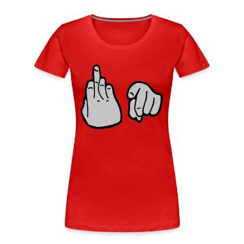 Fuck You - T-shirt bio Premium Femme - rouge - Devant - Mia (176cm)