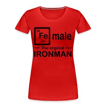 Triathlon Natation Bike Run - T-shirt bio Premium Femme - rouge - Devant - Mia (176cm)