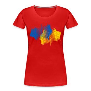 Ukraine Map - Women's Premium Organic T-Shirt - red - Front - Mia (176cm)