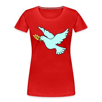 Friedenstaube - Frauen Premium Bio T-Shirt - Rot - Vorne - Mia (176cm)