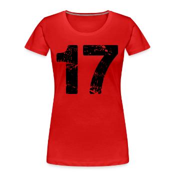 17 - Frauen Premium Bio T-Shirt - Rot - Vorne - Mia (176cm)