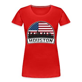 Houston Vereinigte Staaten von Amerika - Frauen Premium Bio T-Shirt - Rot - Vorne - Mia (176cm)