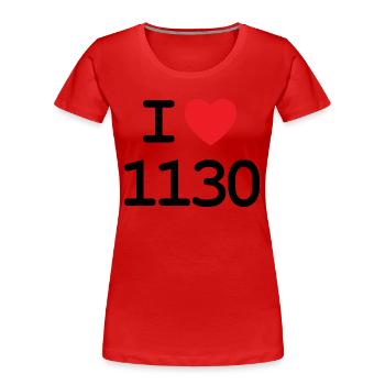 J’adore 1130 - Ich liebe Hietzing Shirt - T-shirt bio Premium Femme - rouge - Devant - Mia (176cm)