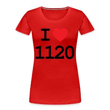 J’adore 1120 - Ich liebe Meidling Shirt - T-shirt bio Premium Femme - rouge - Devant - Mia (176cm)