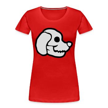 Hunde Schädel Halloween Skelett - Frauen Premium Bio T-Shirt - Rot - Vorne - Mia (176cm)