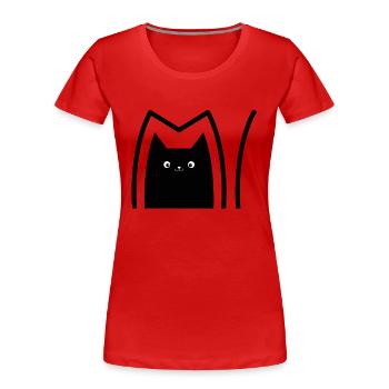 Katze_Comic_Style - Frauen Premium Bio T-Shirt - Rot - Vorne - Mia (176cm)