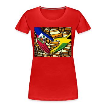 Haiti Haitianer Jamaika Kombination I Geschenk - Frauen Premium Bio T-Shirt - Rot - Vorne - Mia (176cm)