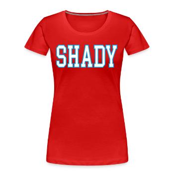 Shady - Women's Premium Organic T-Shirt - red - Front - Mia (176cm)