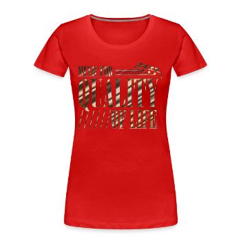 Groupe de musique rock Guitare rétro Heavy Metal vintage - T-shirt bio Premium Femme - rouge - Devant - Mia (176cm)