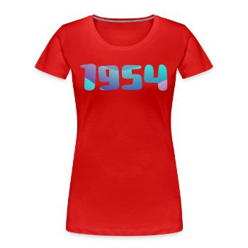 1954 Geburtstagsgeschenk Vintage 1954 Retro 1954 - Frauen Premium Bio T-Shirt - Rot - Vorne - Mia (176cm)