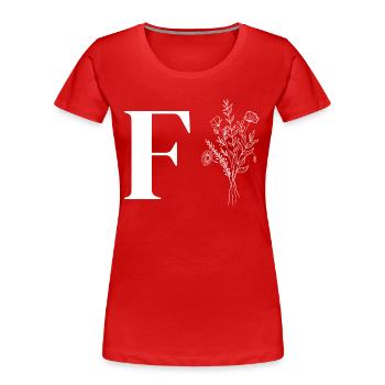 Minimalistische Blumen - Frauen Premium Bio T-Shirt - Rot - Vorne - Mia (176cm)