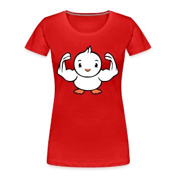 Bird Bodybuilder Weightlifting Strong Gym Fitness - Women's Premium Organic T-Shirt - red - Front - Mia (176cm)