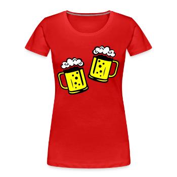 Chope de bière Cheers - T-shirt bio Premium Femme - rouge - Devant - Mia (176cm)